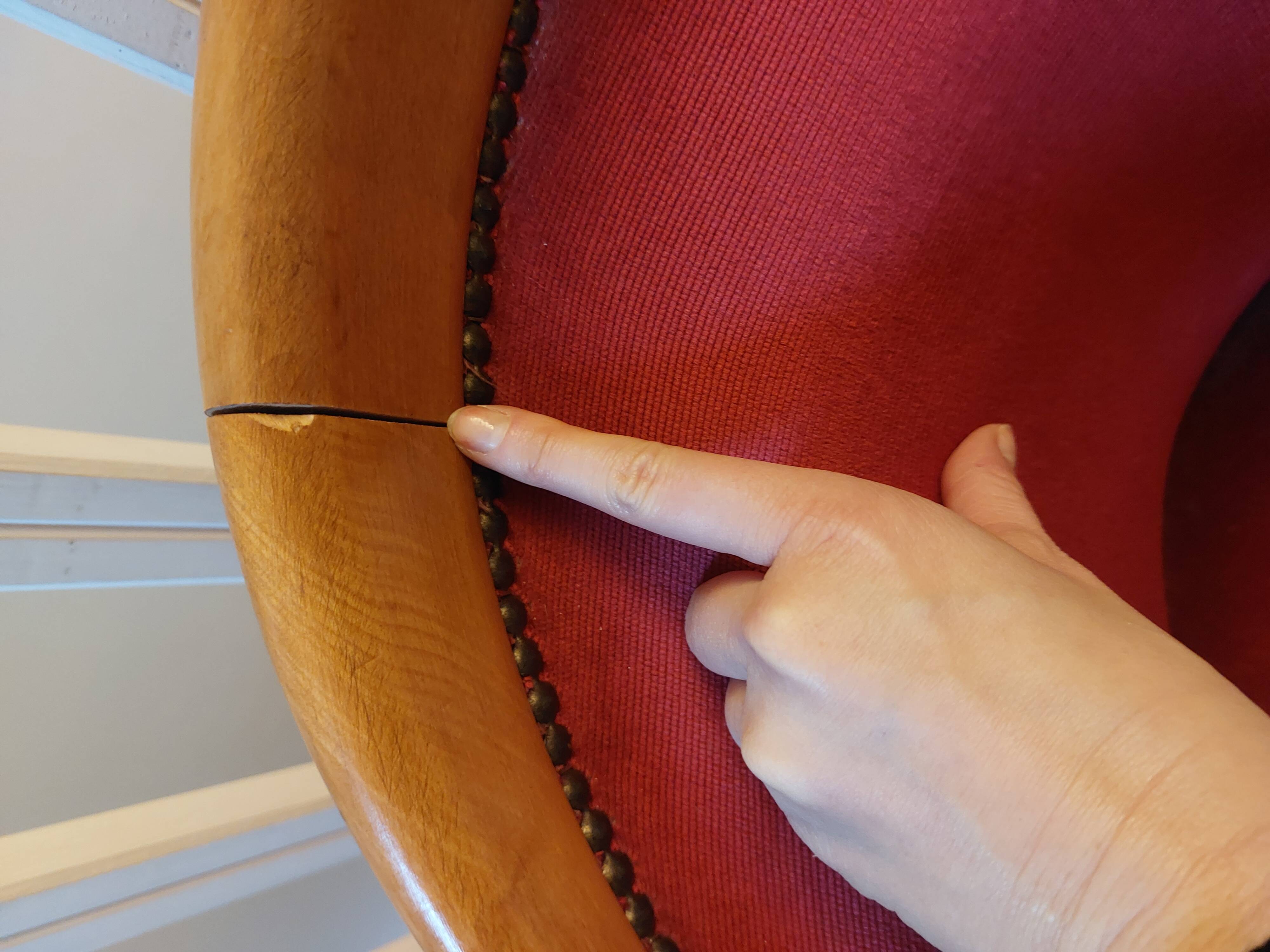 Burgundy velvet salon Swan neck