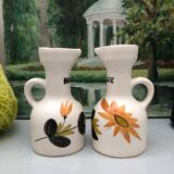 Old vinegar and oil maker with vintage decoration floral motifs