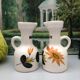 Old vinegar and oil maker with vintage decoration floral motifs