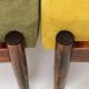 Scandinavian green/yellow corduroy stool Set of 2