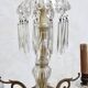 Bronze chandelier with crystal pendants circa 1950, 5 lights, H = 81 cm