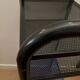 Vintage 4-tier perforated metal serving cart on wheels, 1980s style