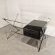 Chrome desk, glass and wood by Franco Albini for Knoll International.