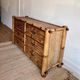 Commode sideboard vintage en bambou à 6 tiroirs,