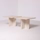 Pair of postmodern travertine coffee tables, Italy, 1980s