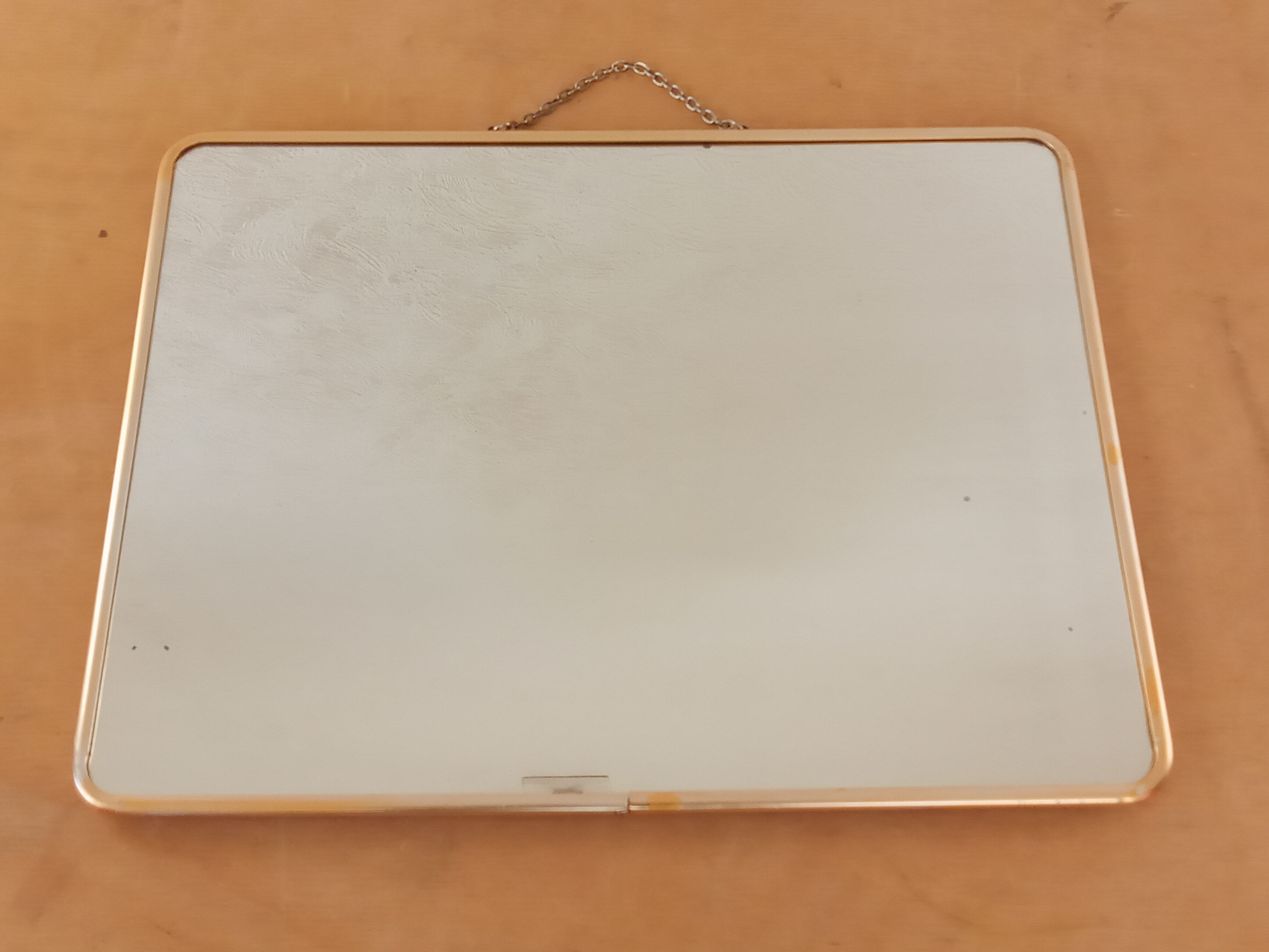 Golden barber mirror with chain, 30×40 cm