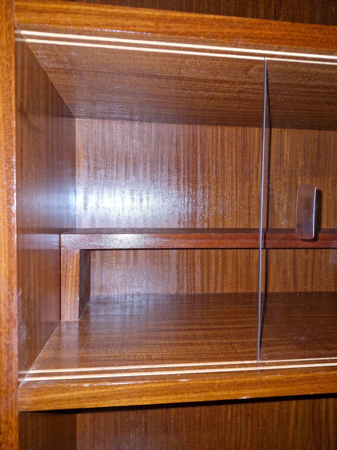 Danish teak library, display cabinet, shelves 1970
