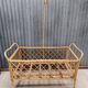 Vintage wicker rattan baby cradle