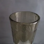 Vintage smoked bubble glass tube vase - Bendor glassware