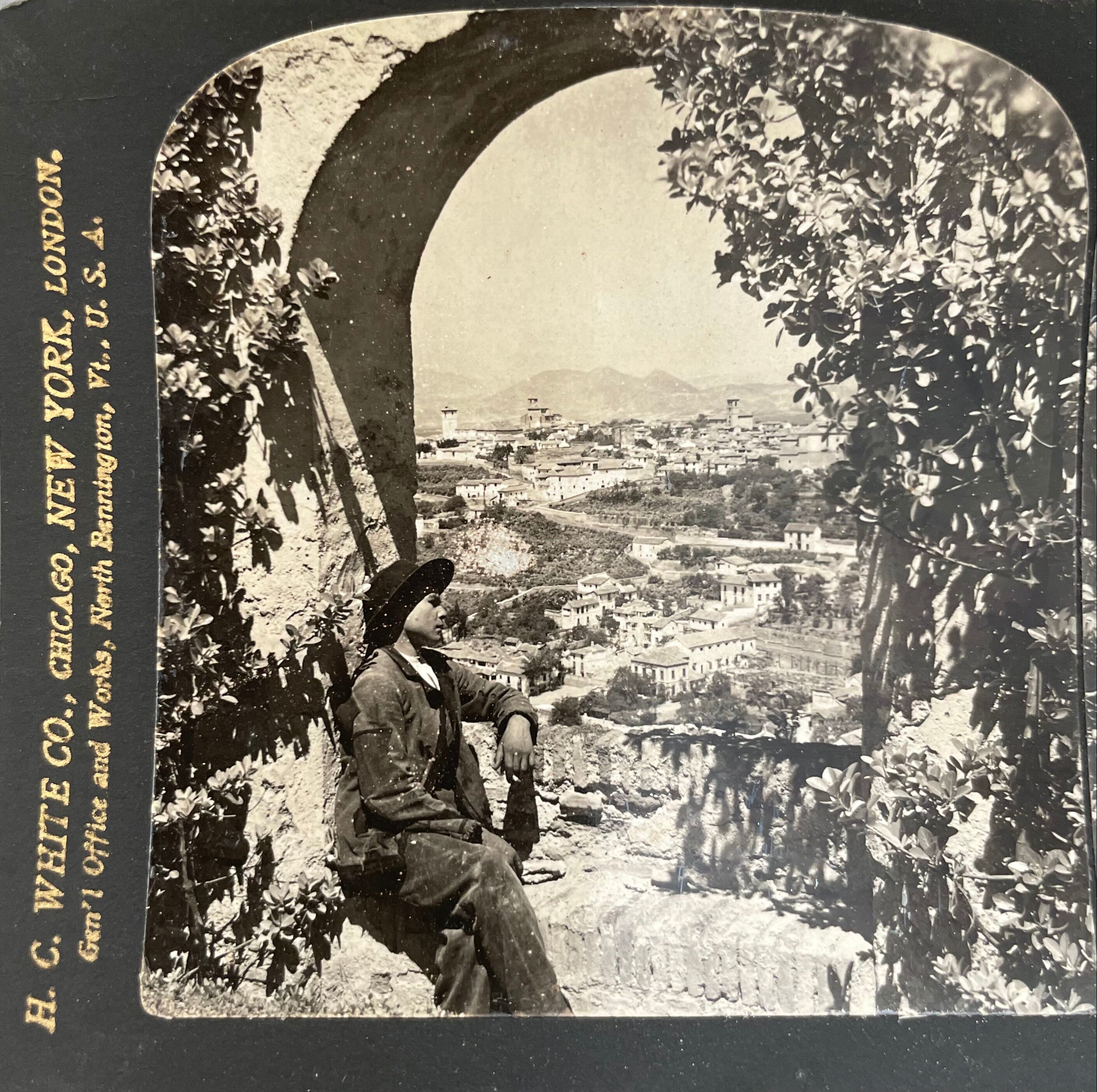 Old photography stereo, stereograph, luxury albumine 1903 Granada, Spain