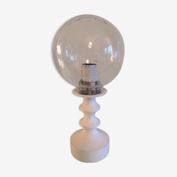 Lampe de chevet globe en verre/ vintage années 60-70