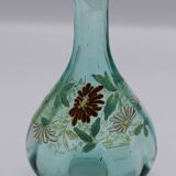 Magnifique service a liqueur en vere bleu emaille legras george sand art no