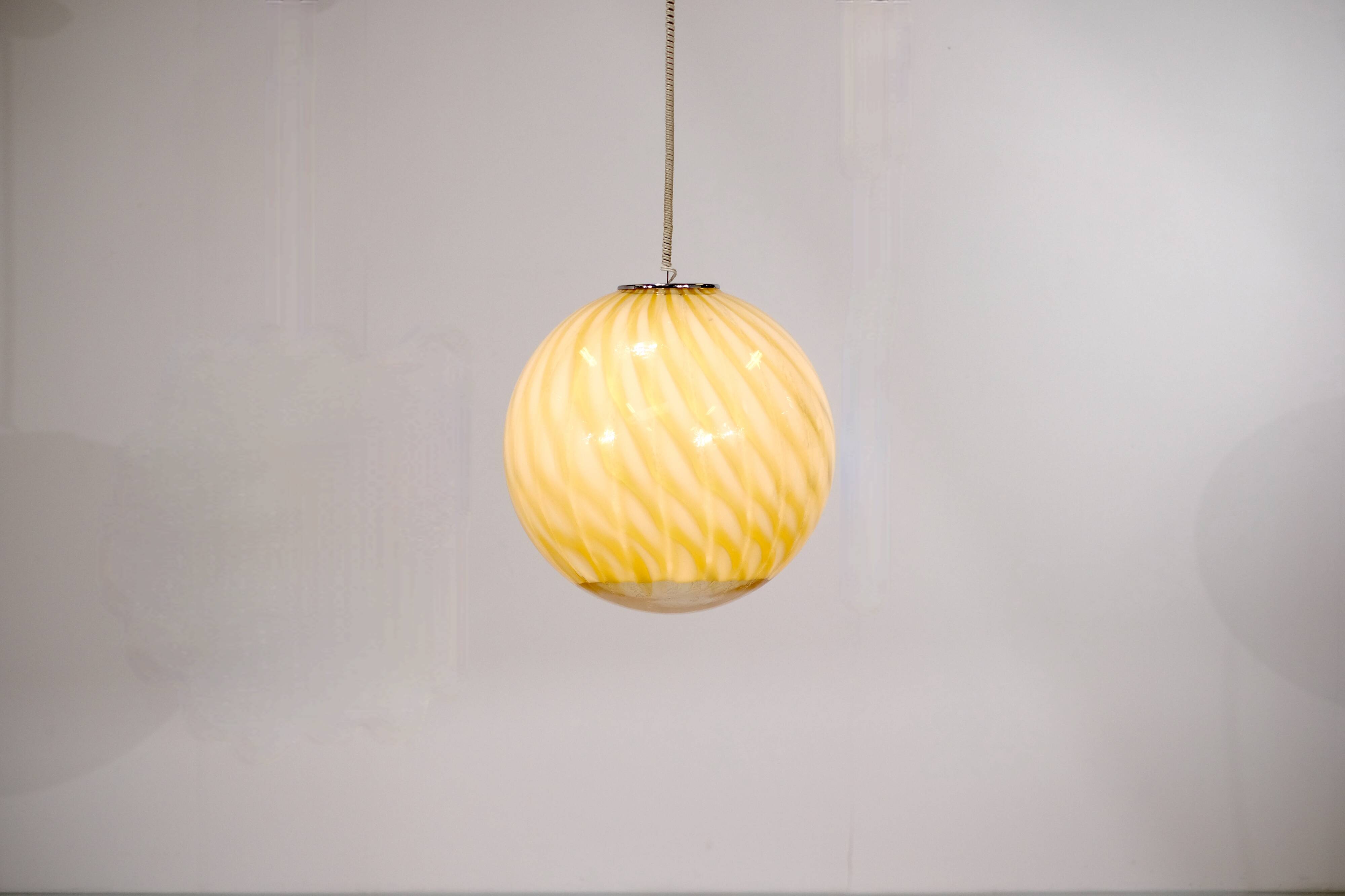 Murano glass pendant lamp by Venini - 1960s