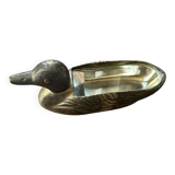 Dish foie gras duck in silver metal