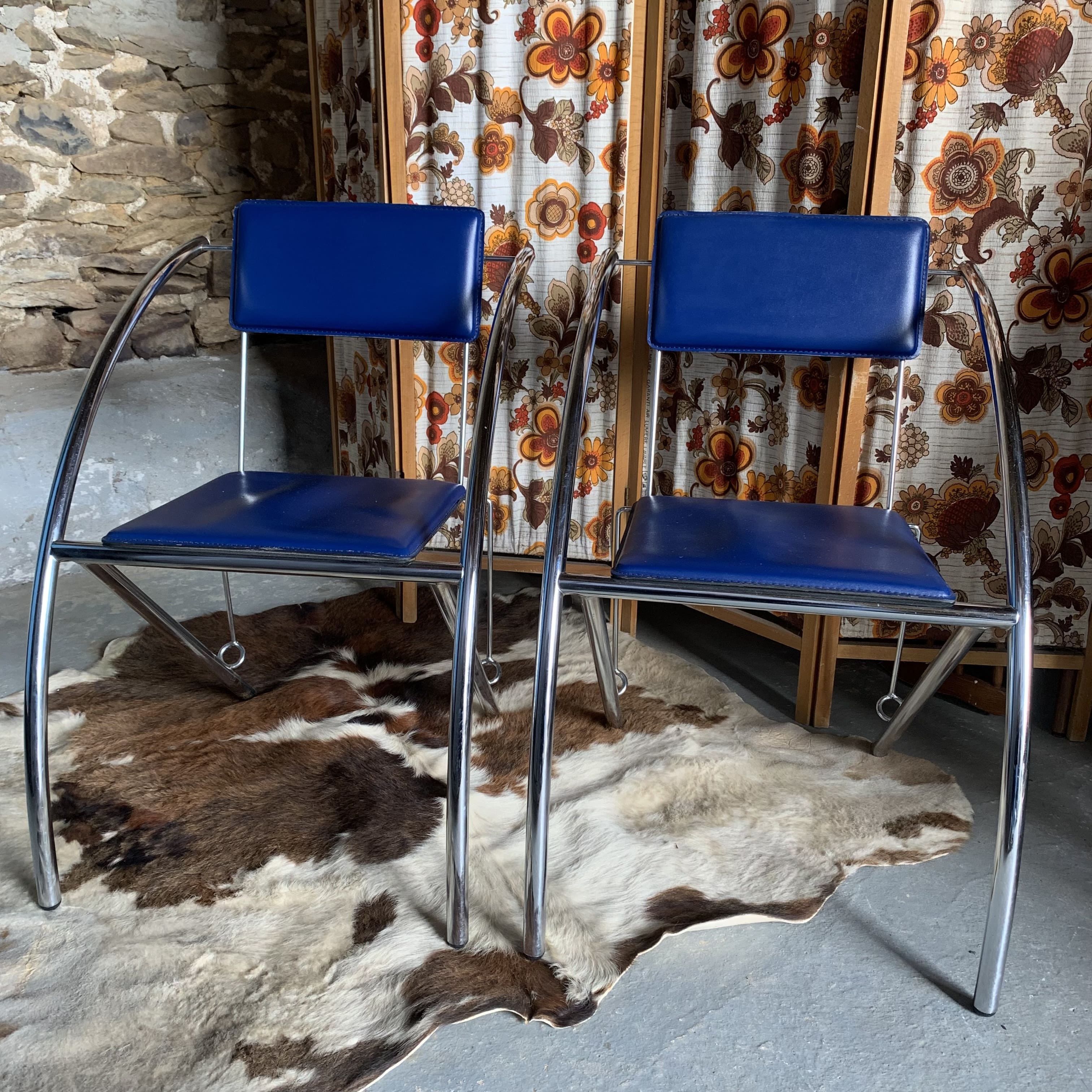 Pair of blue chairs