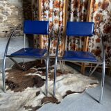 Paire de chaises bleues