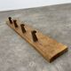 Brutalist wall coat rack in pine, 4 hooks