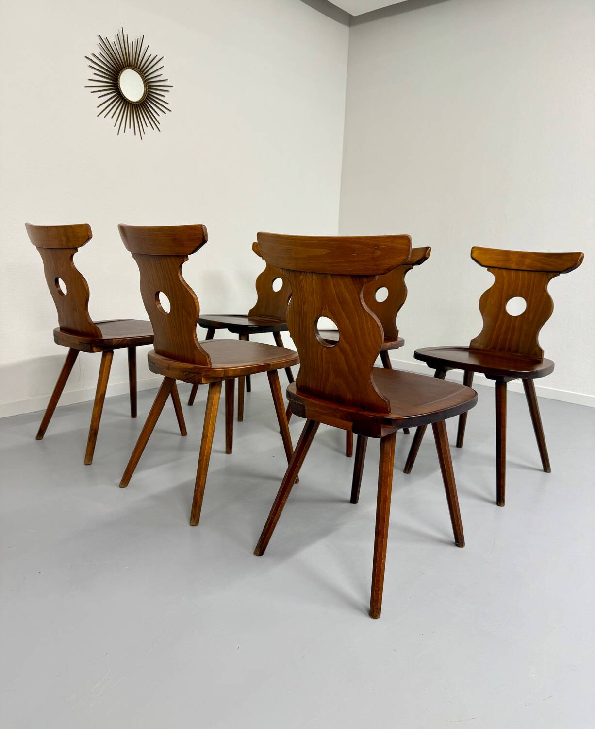 6 vintage 60s bistro-look dining chairs