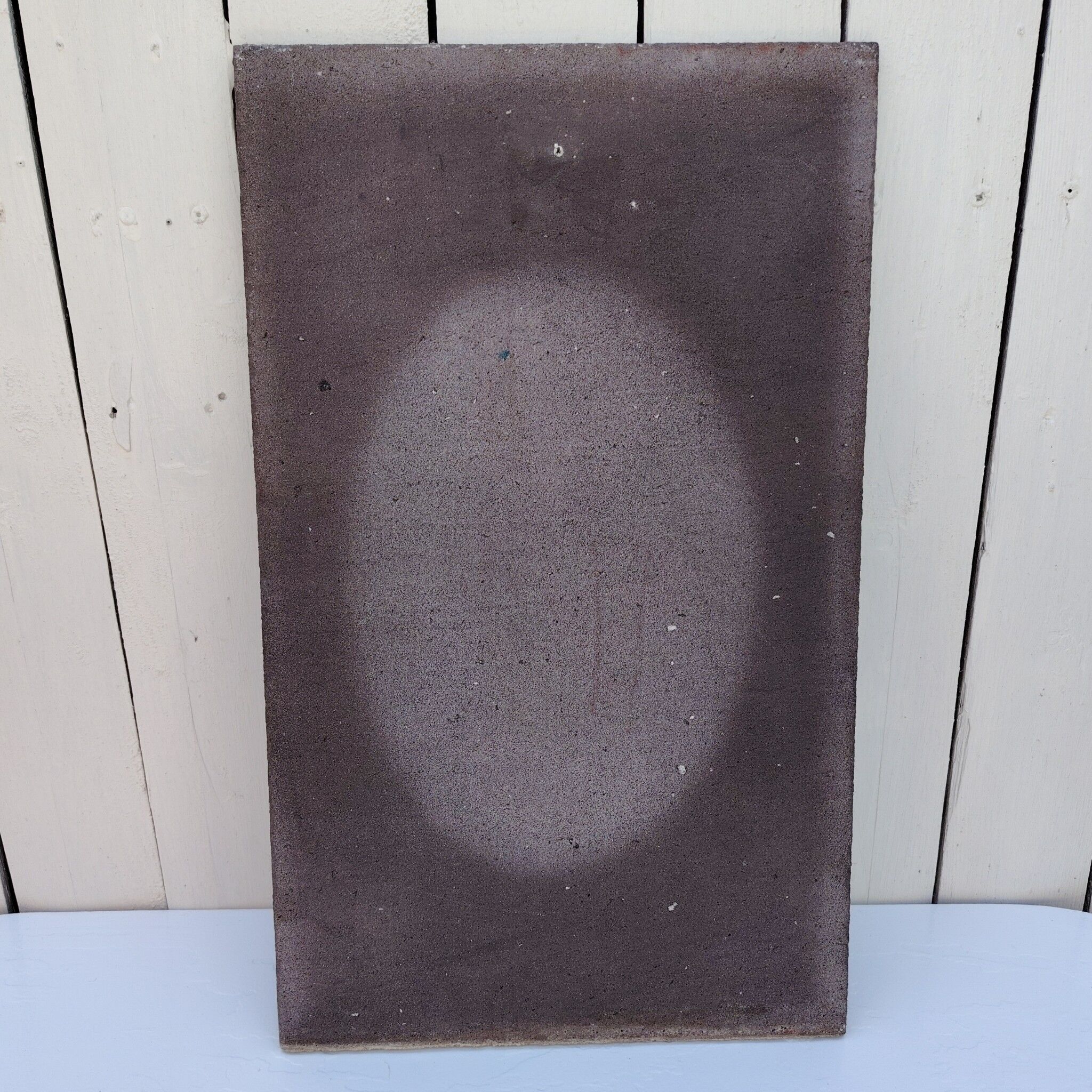 Miroir pierre de lave, fleurs émaillées, années 60-70