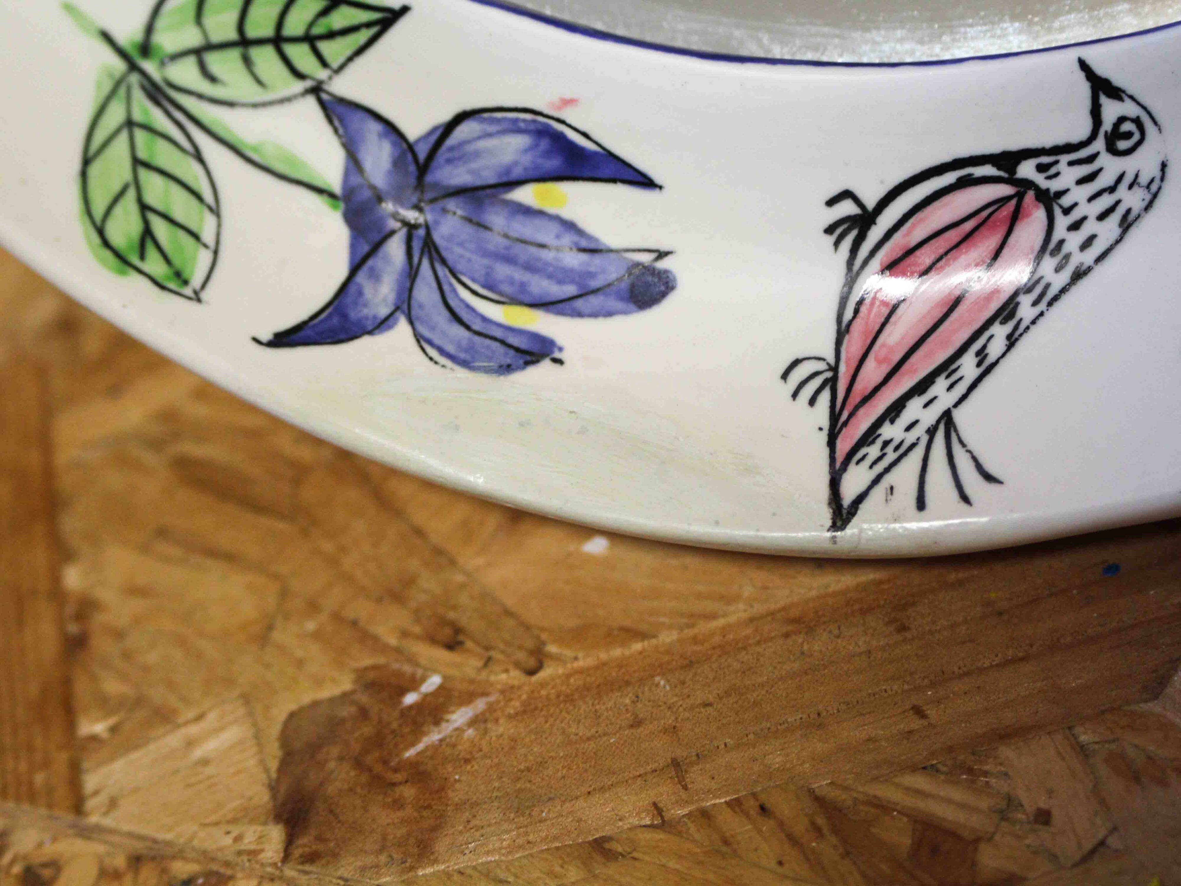 Ceramic mirror by Jean de Lespinasse