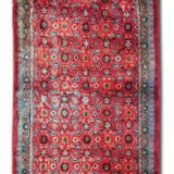 Persian runner rug handmade red wool carpet 110x320cm