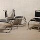 Mies Van Der Rohe Mr10 Cantilever chairs in black leather for Knoll