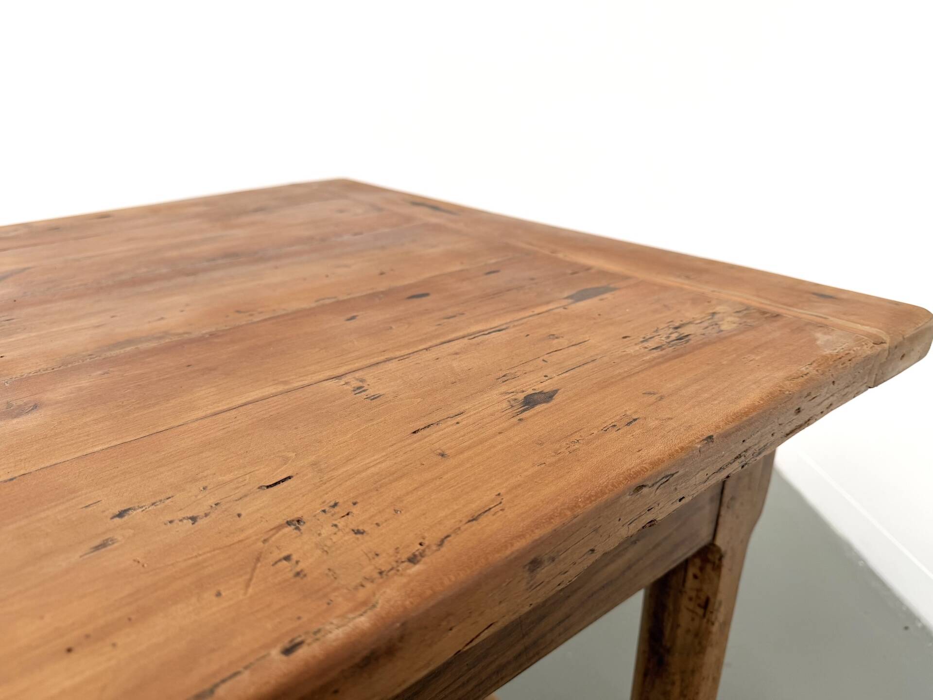 Farm table in solid cherry wood, one drawer, 1950s.