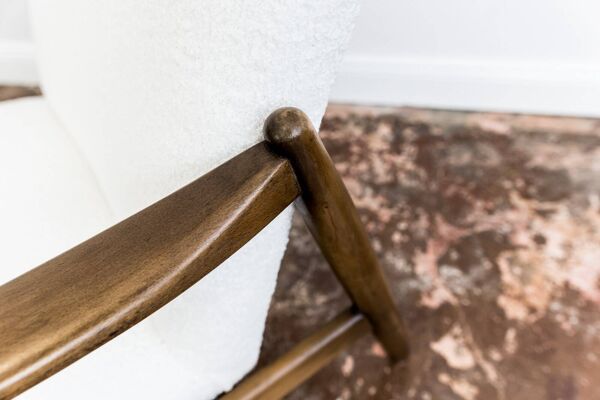 Chaises à bras hautes de style mid-century par Edmund Homa, GFM, Pologne, années 1960, ensemble de