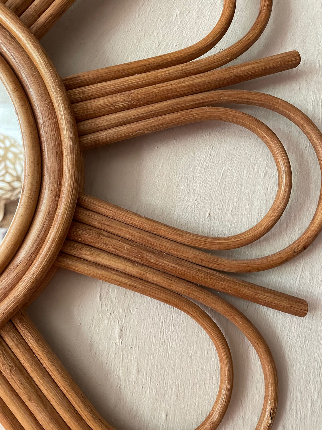 Rattan sun mirror