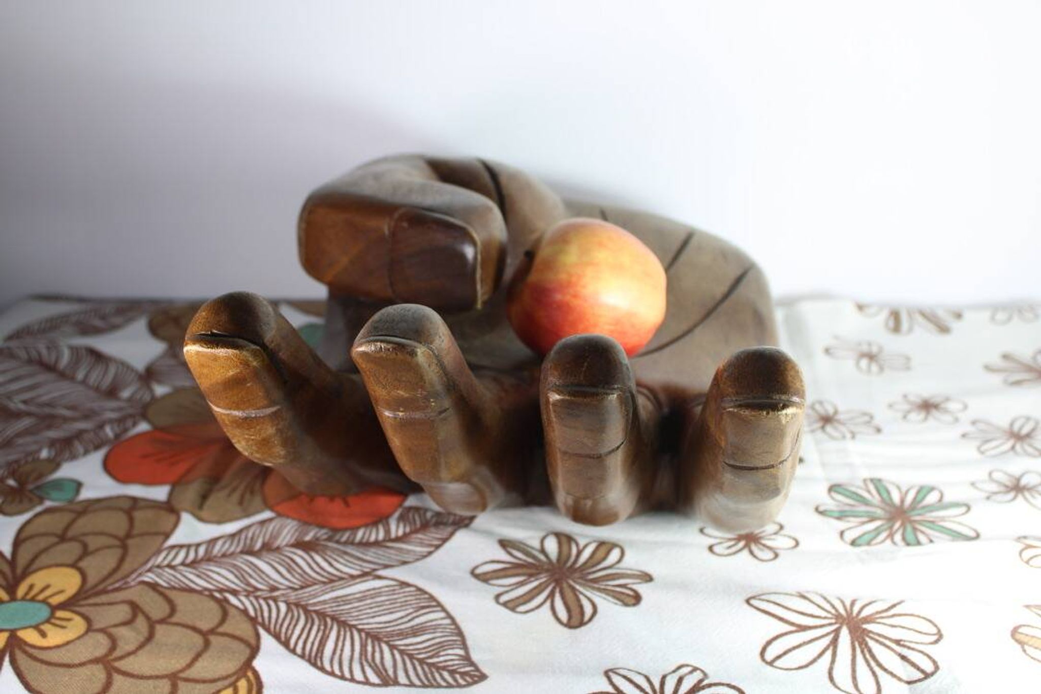 XXL wooden hand tray Vintage 1960 Italy