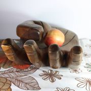 XXL wooden hand tray Vintage 1960 Italy