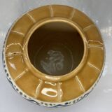Cache pot ancien en faïence émaillée et cloisonnée