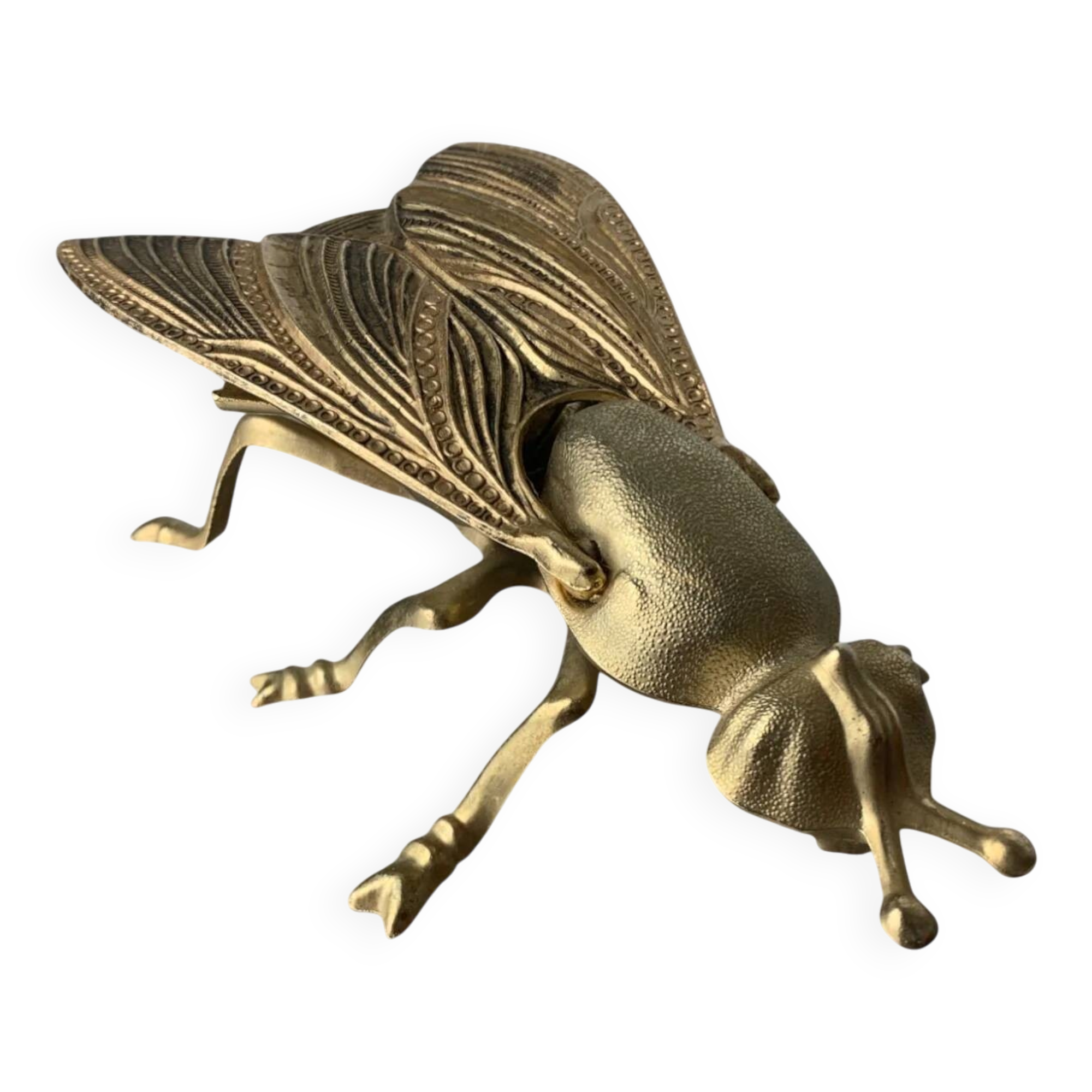 Regency fly ashtray in brass, Spain, 1980s