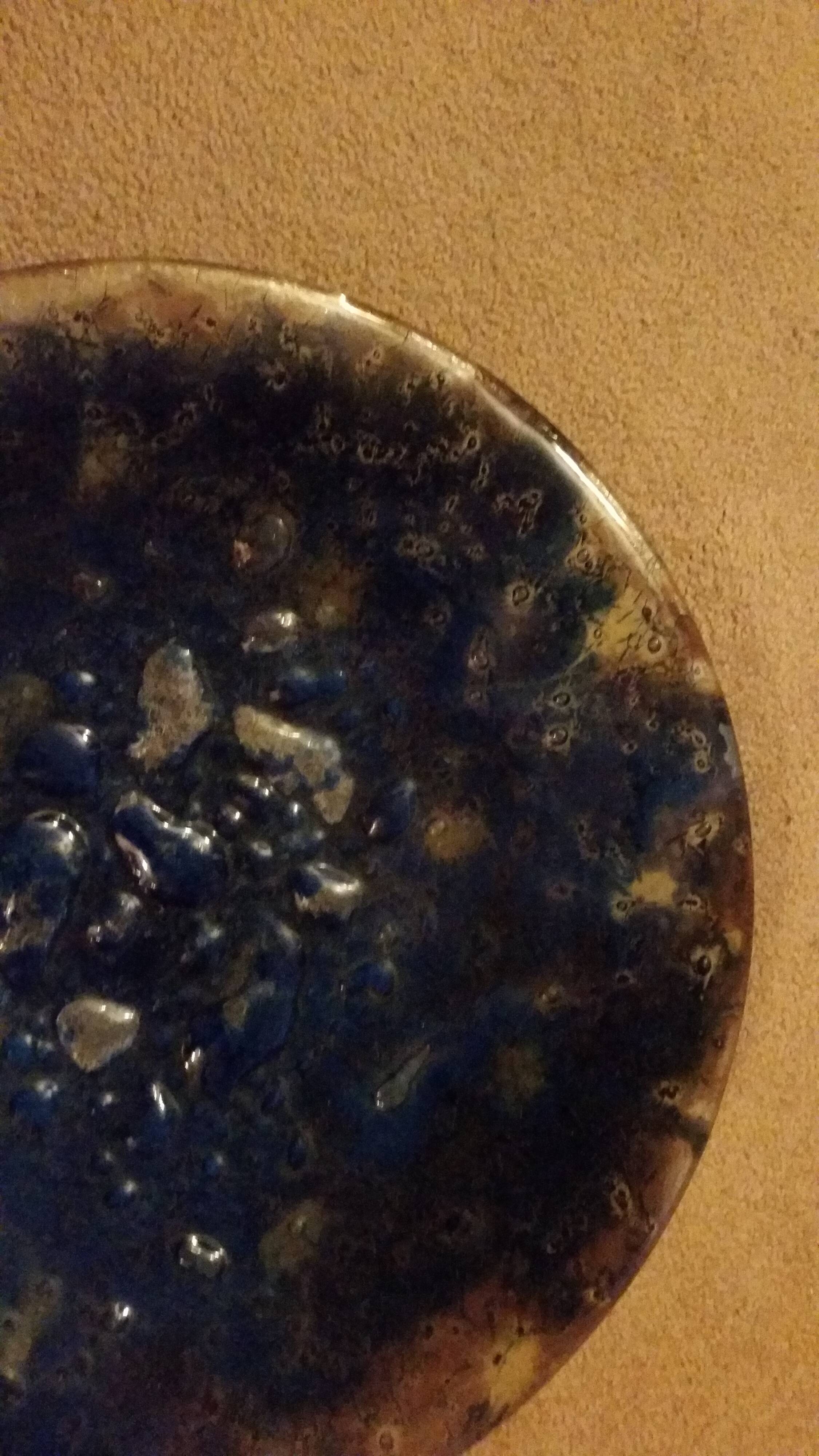 Decorative plate or presentation in blown glass