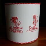 Wall lamp childish red embroidery 80s