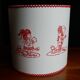 Wall lamp childish red embroidery 80s