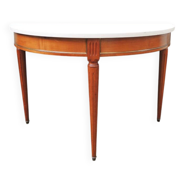 Ancienne console demi-lune en bois