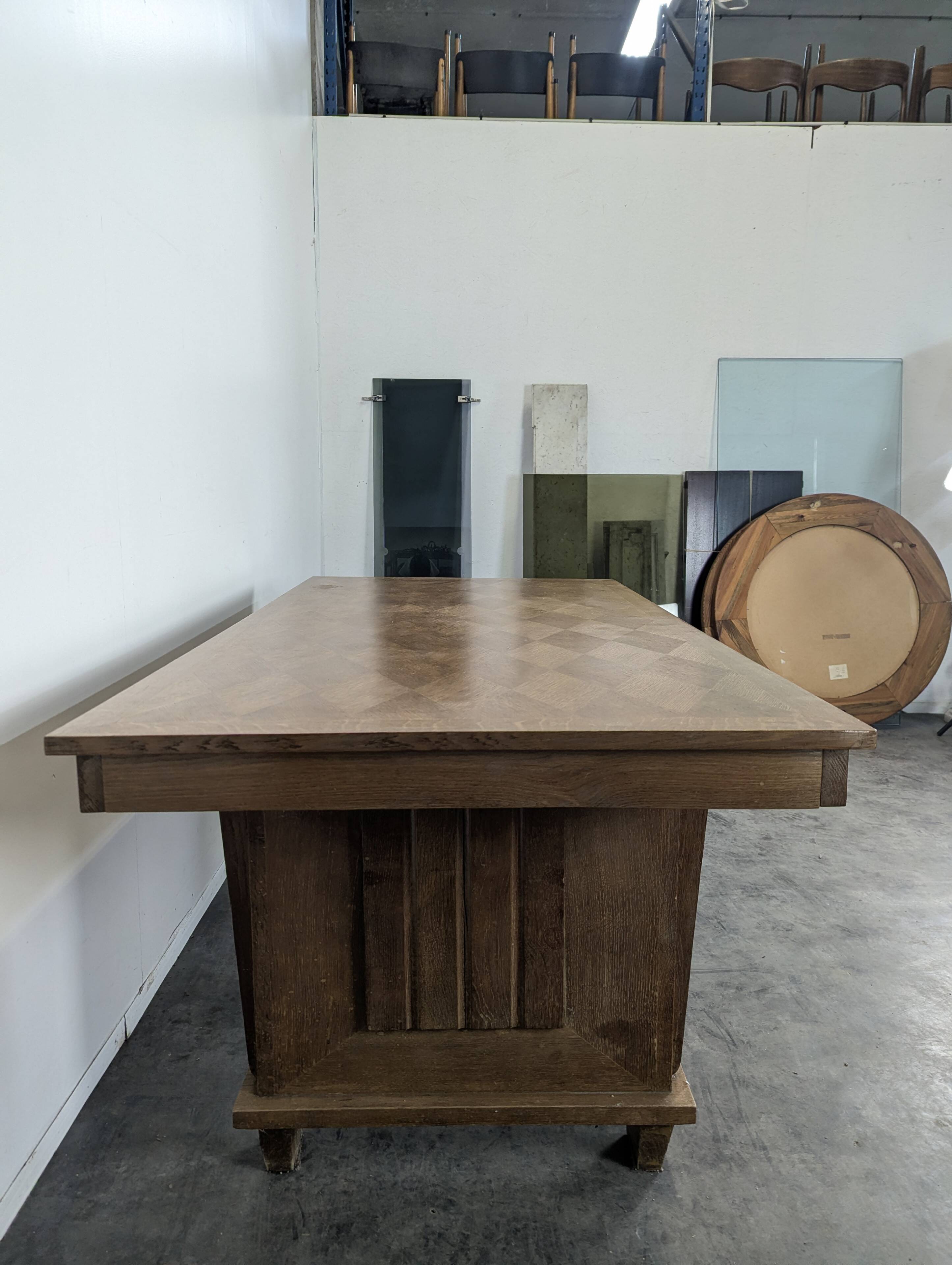 Oak desk in Art Deco style.