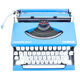Revised Blue Olympia Dactymetal typewriter