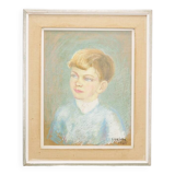 vintage beige frame painting portrait boy