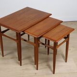 Tables gigognes scandinave en teck, 1960