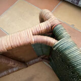 Wicker and rattan bed tray