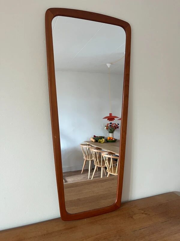Vintage Danish teak mirror - beautiful edges