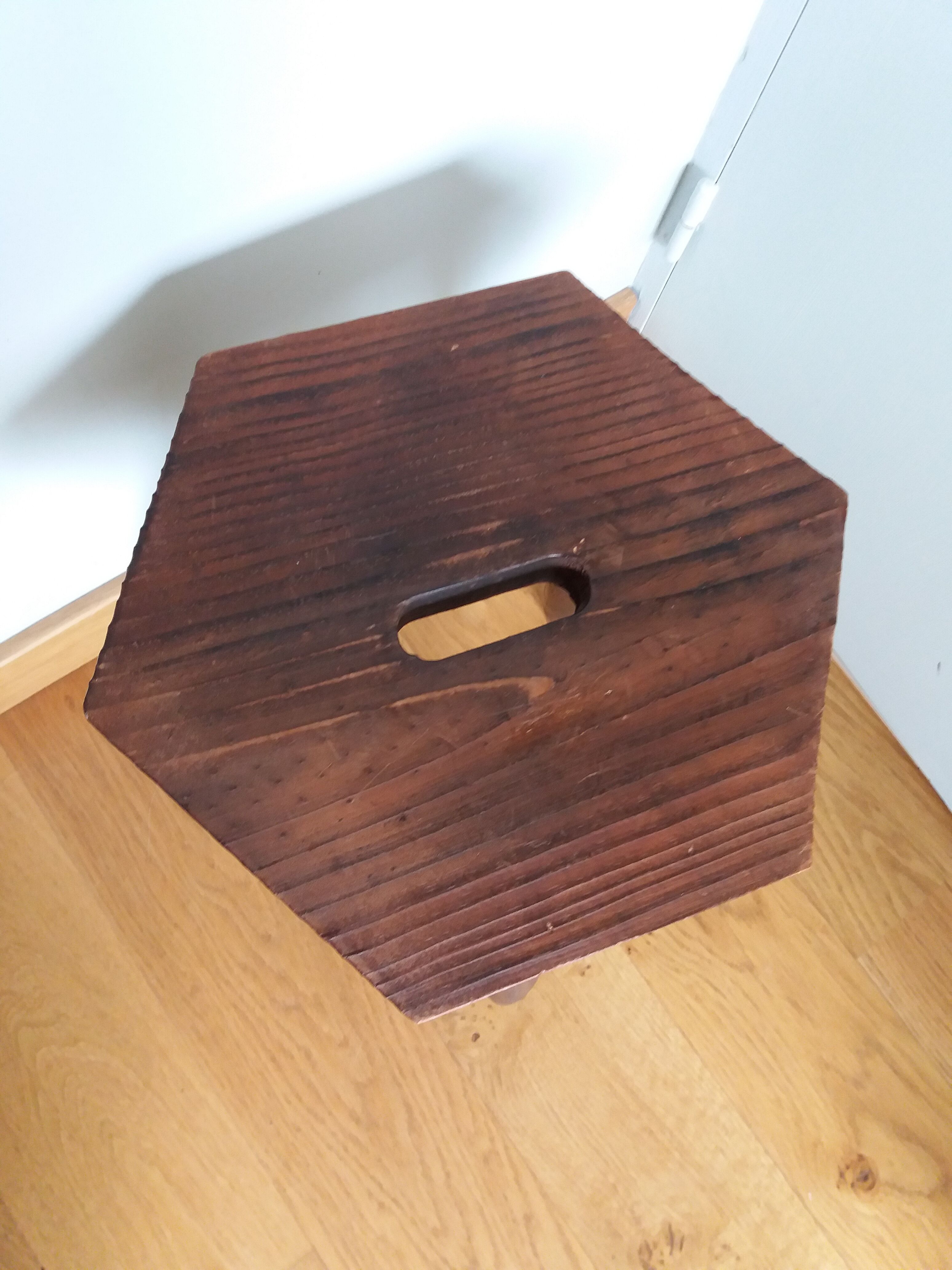 Wooden tripod stool
