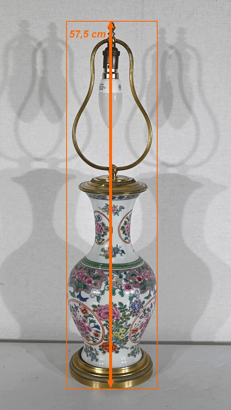 Porcelain lamp of china and brass – early twentieth century