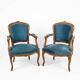 Pair of Louis XV style cabriolet armchairs