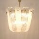 J.T. Kalmar Mid-Century Brass and Textured Glass Suspension Basket, Austria, 1950s