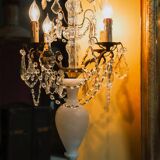 19th C French Crystal Table Lamp