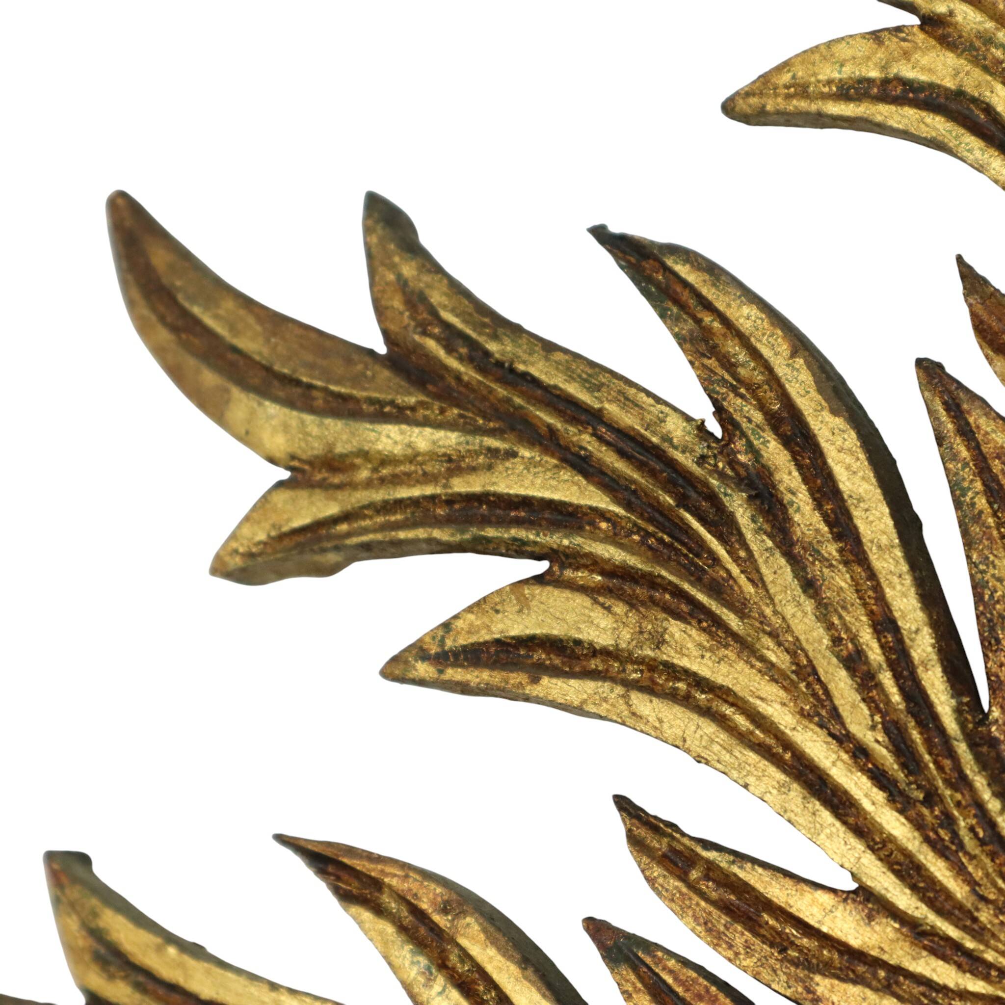 Large Rare Wooden Sun Mirror Sunburst Gold Leaf XL 86cm