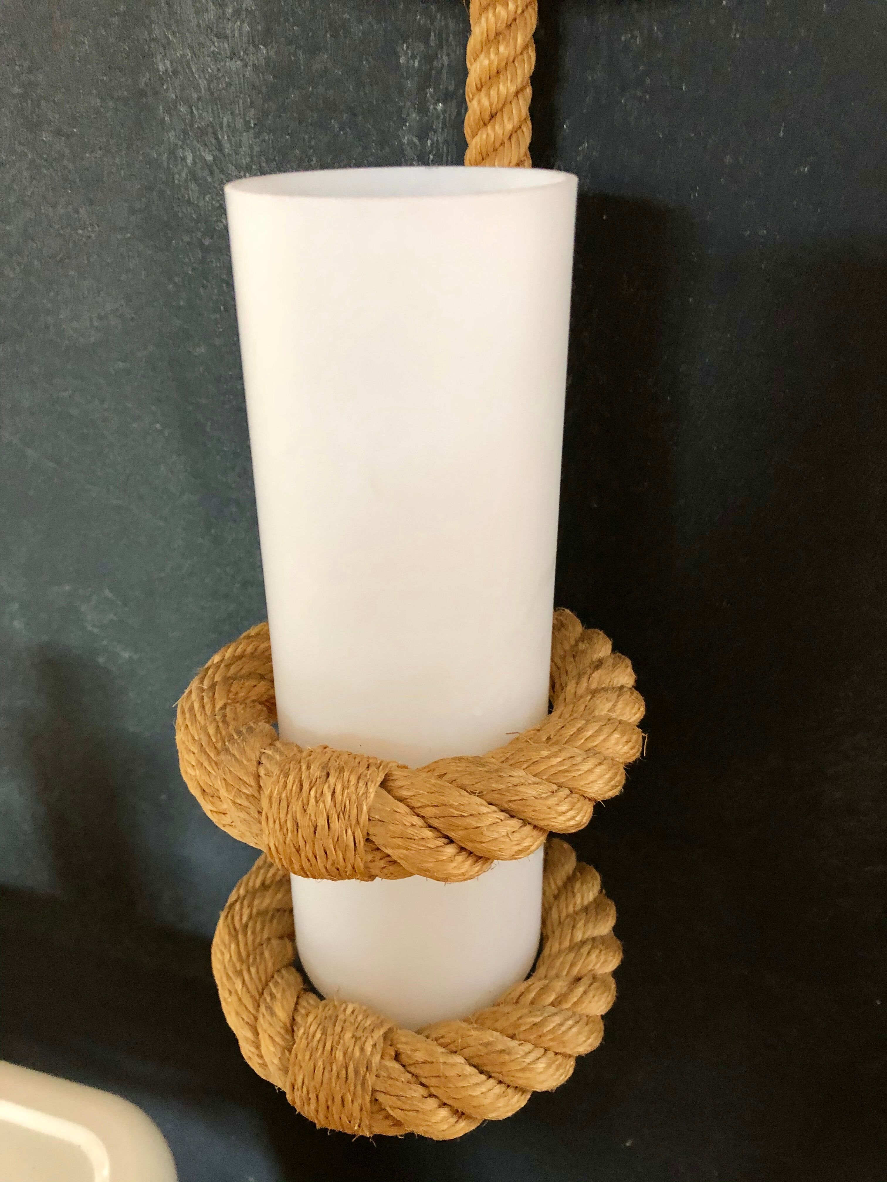 Artisanal rope wall lamp from the 60